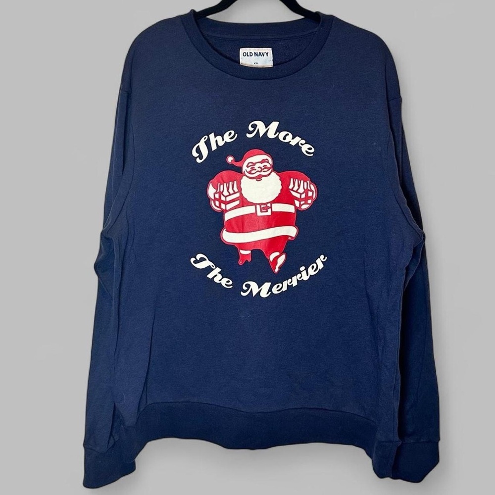 Old Navy Men's Santa Navy Crewneck Sweatshirt XXL